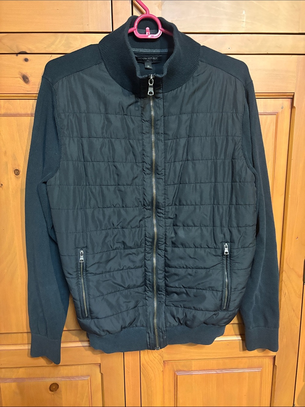 Banana Republic Black Quilted Bomber Windbreaker